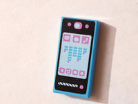 1x2 Fliese bedruckt with Smartphone with Phone, Mail, Speech Bubble, Star, Flower, Note, Play Button and Sound Level Pattern