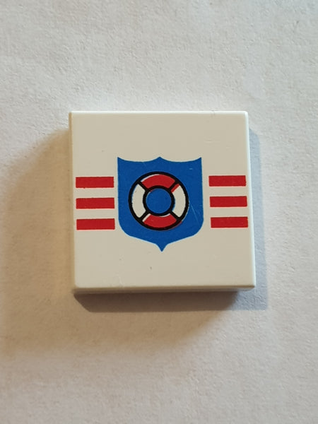 2x2 Fliese bedruckt with Coast Guard Shield and Stripes Pattern