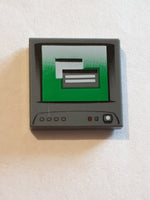 2x2 Fliese bedruckt with Computer Monitor Pattern 1, with Gray Power Switch Icon neudunkelgrau