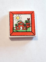 2x2 Fliese bedruckt with Fabuland House In Frame Pattern
