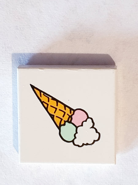 2x2 Fliese bedruckt with Ice Cream Cone Pattern