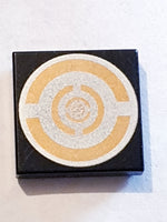 2x2 Fliese bedruckt with Silver and Copper Circular Pattern