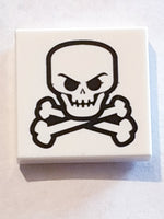 2x2 Fliese bedruckt with Skull and Crossbones Pattern