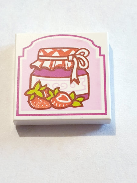 2x2 Fliese bedruckt with Strawberry Preserves Pattern