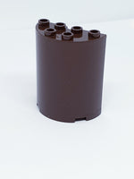 2x4x4 Wandelement / halber Zylinder rund dunkelbraun dark brown