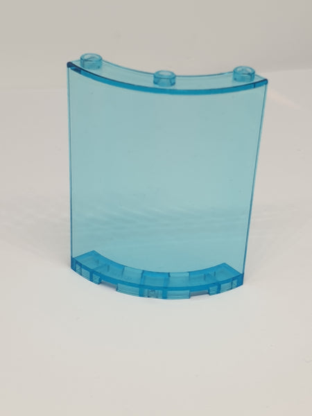 4x4x6 Zylinder Viertel Scheibe transparent hellblau trans light blue