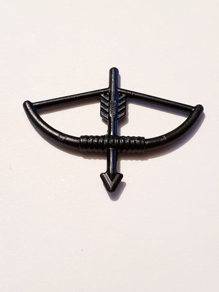 Minifig, Waffe Bogen mit Pfeil schwarz black