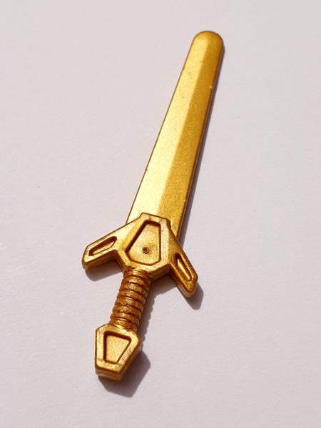 Minifig, Waffe Weapon Schwert Sword gross Flat Dark Gold