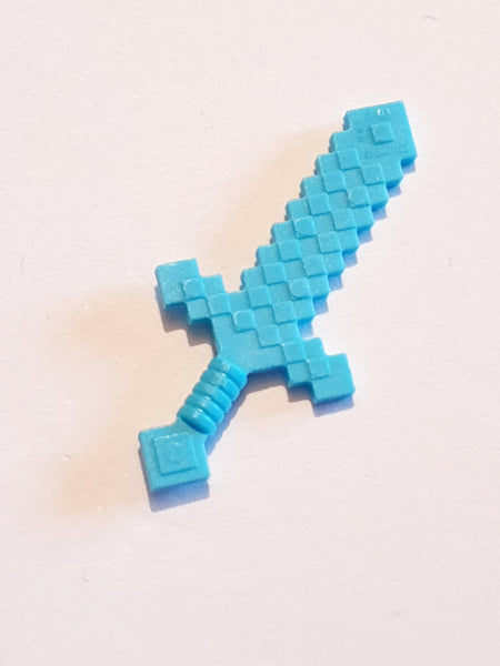Minifig, Minecraft Waffe Schwert gepixelt azur medium azure