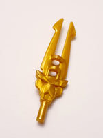 Minifig, Waffe Schwert mit Doppelklinge gezahnt mit Stabhalter pearlgold pearl gold