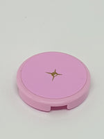 2x2 Fliese rund (x Boden) beklebt with Cushion with Gold Button Pattern (Sticker) - Set 41052 rosa bright pink