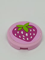 2x2 Fliese rund (x Boden) beklebt with Strawberry Pattern (Sticker) - Set 41035 rosa bright pink