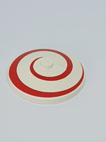 4x4 Satschüssel Ø32x6,4 bedruckt mit Spiralmuster rot weiß white
