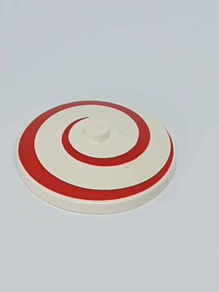 4x4 Satschüssel Ø32x6,4 bedruckt mit Spiralmuster rot weiß white