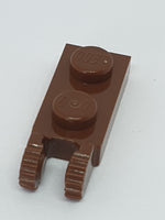 1x2 Scharnierplatte mit 2 Fingern mit Nut altbraun