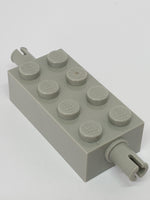 2x4 modifizierter Stein Achse mit 2 Pins althellgrau light gray