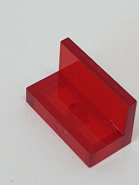 1x2x1 modifizierte Fliese Wandelement runde Ecken transparent rot