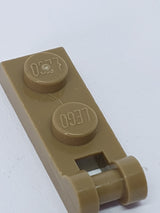 1x2 modifizierte Platte mit Halter dunkelbeige