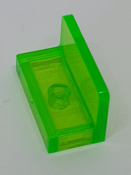 1x2x1 modifizierte Fliese Wandelement runde Ecken transparent light bright green