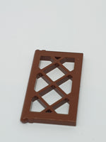 1x2x3 Fensterladen Shutter mit Gitter mit dünnen Ecken neubraun reddish brown