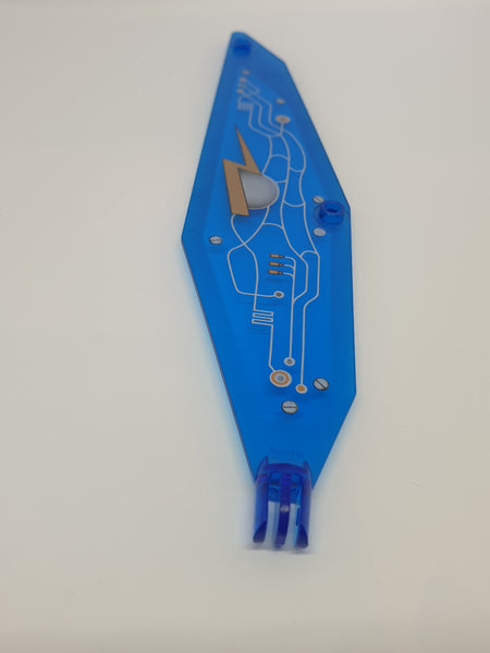Flügel Insekt bedruckt Arm Hinge and Circuitry Pattern Left (Print on Top, Tip on Left, Logo at Back Edge) transparent dunkelblau trans dark blue