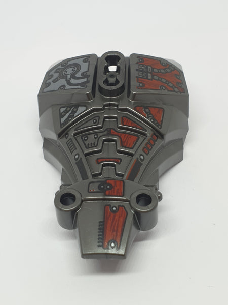 Torso Hero Factory bedruckt  Full Torso Armor with Silver and Red Mechanical Pattern (Splitface)