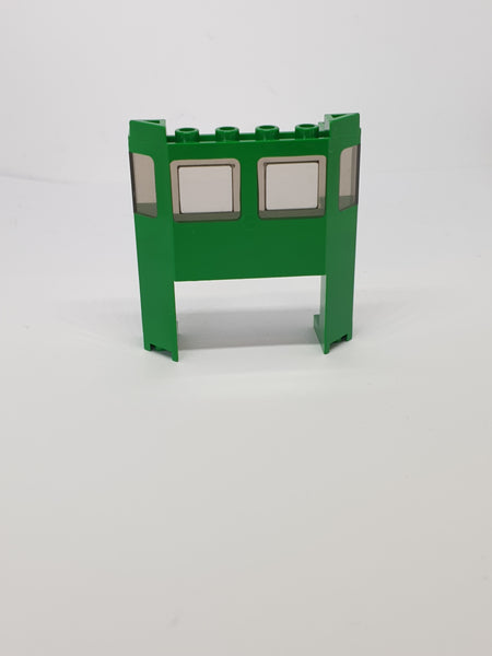 1x4x2 Zug Front, Ausgeschnitten mit transparent schwarzen Scheiben, grün