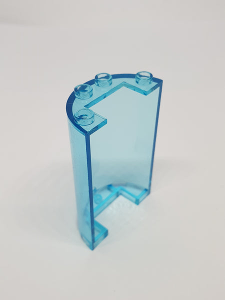 5x4x2 Wandelement / halber Zylinder rund mit Ausschnitt transparent hellblau trans light blue