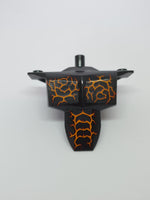 Large Figure Torso Armor Shoulder Studs with Bright Light Orange and Dark Red Cracks Pattern (Sparkks) schwarz black