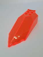 10x4x2 1/3 Cockpit Canopy Pointed with Bar Handle  transparent neonorange