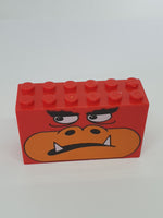 2x6x3 Stein bedruckt mit Monstergesicht rot