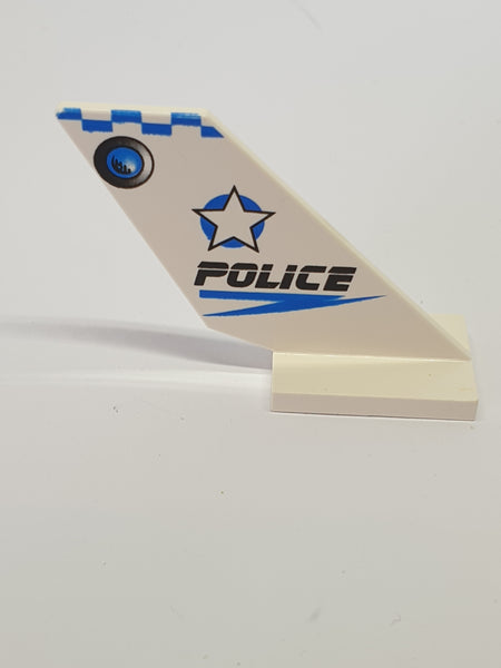 2x3 Heckflügel Flugzeugruder (Shuttle) bedruckt mit Police Blue Checkered weiß white