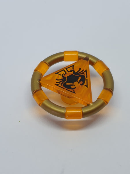 Minifigur Zubehör Ring mit Dreieck bedruckt mit Krebs Atlantis transparent orange