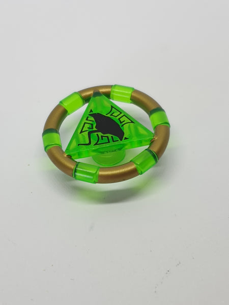 Minifigur Zubehör Ring mit Dreieck bedruckt mit Manta Atlantis transparent mediumgrün trans bright green