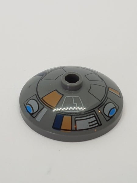 3x3 Satschüssel / Parabol Reflektor Ø24 bedruckt SW Droid T7-O1 Pattern neudunkelgrau