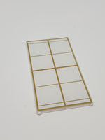 1x4x6 Fensterscheibe Fensterglas bedruckt mit Gold Lattice over Frosted White Background Pattern transparent weiß trans clear