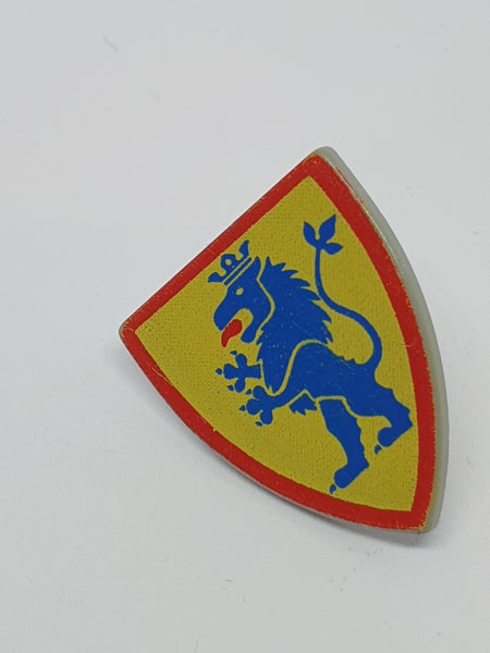 Schild bedruckt Triangular mit blauem Löwen stehend