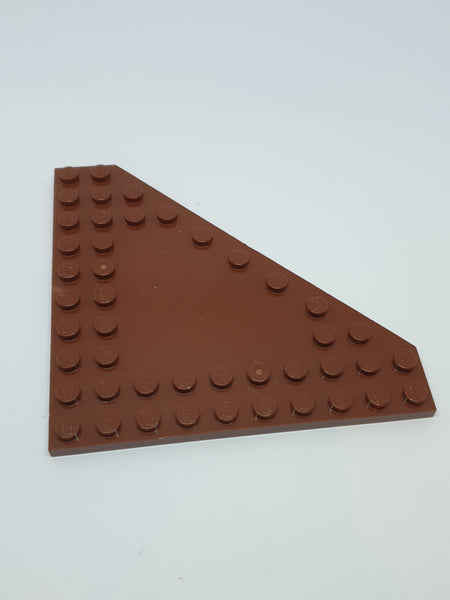 10x10 Dreieckplatte ohne Noppen in der Mitte neubraun reddish brown