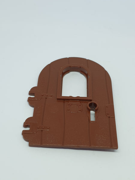 1x4x6 Holztor / Holztür mit Fenster und Schlüsselloch Ritter neubraun reddish brown