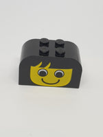 2x4x2 Bogenstein bedruck mit Yellow Face, Simple Pattern schwarz black