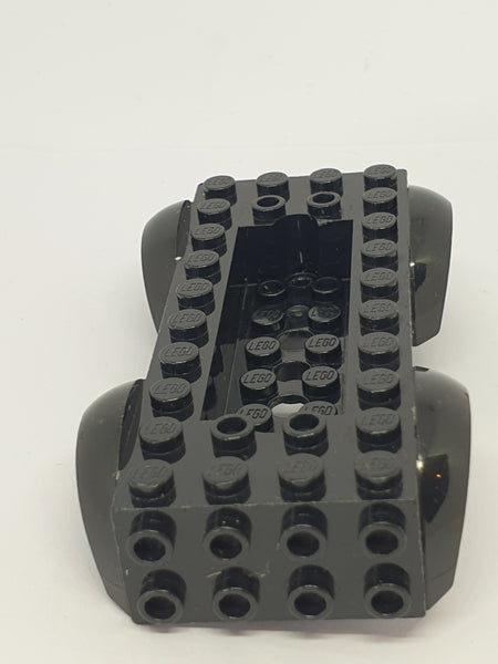 5x10x2 1/2  Fahrzeugbasis mit 3 Löchern Radhalter in gleicher Farbe schwarz black