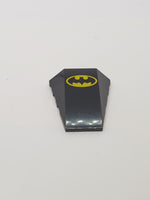 4x4 Keilstein ohne Noppen auf Oberseite bedruckt mit Batman Logo Pattern (Sticker) - Set 7780 schwarz black