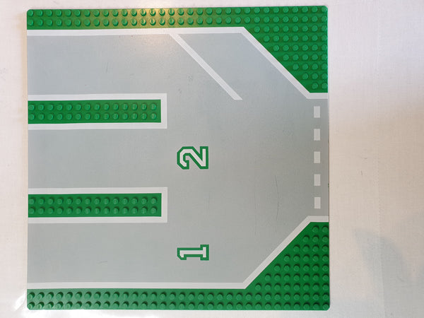 32x32 Grundplatte Strasse mit drei Spuren Bedruckt grün