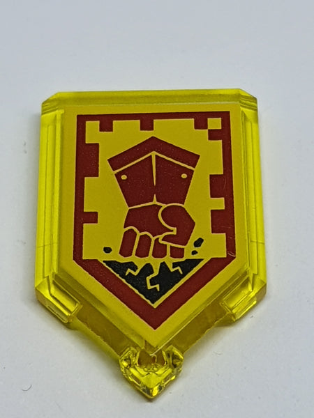 2x3 Fliese modifiziert Pentagon Fünfeck bedruckt Nexo Power Shield Pattern - Fist Smash transparent gelb