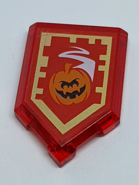 2x3 Fliese modifiziert Pentagon Fünfeck bedruckt Nexo Power Shield Pattern - Manic Pumpkin transparent rot