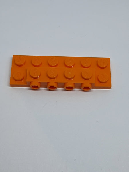 2x6 modifizierte Platte mit Noppen an der Seite Snot orange