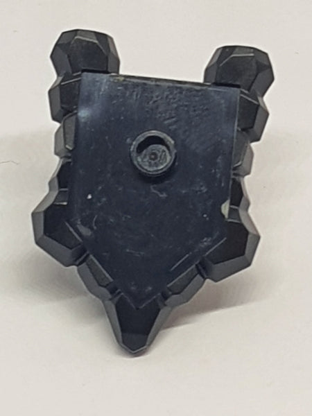 Schild Fünfeckig Pentagonal mit Felsen am Rand schwarz black