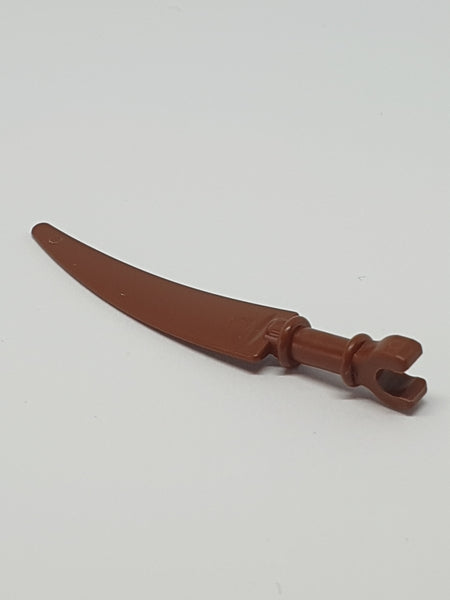 Minifig, Waffe Schwert Säbel Sensenblatt mit Clip Knauf neubraun reddish brown