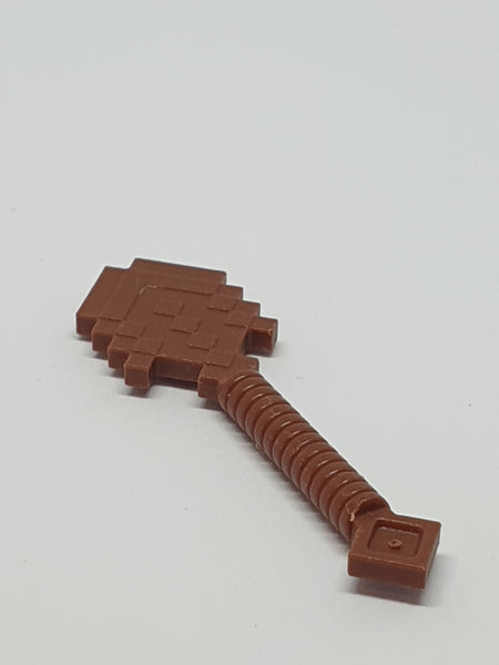 Minifig, Utensil Gebrauchsgegenstand Minecraft Schaufel gepixelt neubraun reddish brown