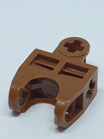 2x3 Technik Kugelgelenk mit Verbinder Open Sides, Angled Forks with Closed Axle Holes neubraun reddish brown